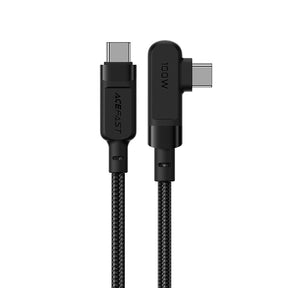 Cablu Acefast (C5-03), Fast Charging, Type-C to Type-C, 100W, 5A, Right Angle Design, Nylon Braid, 2m, Negru