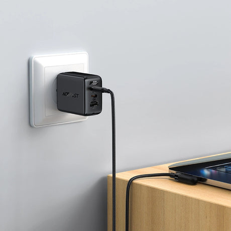 Cablu Acefast (C5-03), Fast Charging, Type-C to Type-C, 100W, 5A, Right Angle Design, Nylon Braid, 2m, Negru