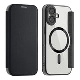 Husa de protectie Techsuit SmartMag Book compatibil cu iPhone 17, Negru