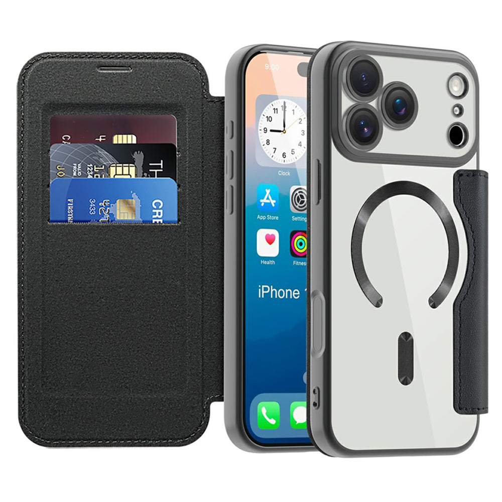 Husa de protectie Techsuit SmartMag Book compatibil cu iPhone 17 Pro Max, Negru