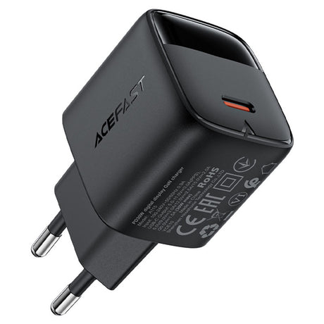 Incarcator Acefast (A115), Type-C, 30W, Fast Charging, Negru