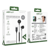 Casti Acefast Wired Earphones (L2), Type-C, Half-In-ear, with Microphone, Remote Control, Flexible Body, 1.2m, Negru