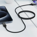 Cablu Acefast (C12-04), Fast Charging, USB to Type-C, 3A, Transparent Shell, Braided Nylon, 1.2m, Negru