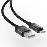 Cablu Acefast (C12-04), Fast Charging, USB to Type-C, 3A, Transparent Shell, Braided Nylon, 1.2m, Negru