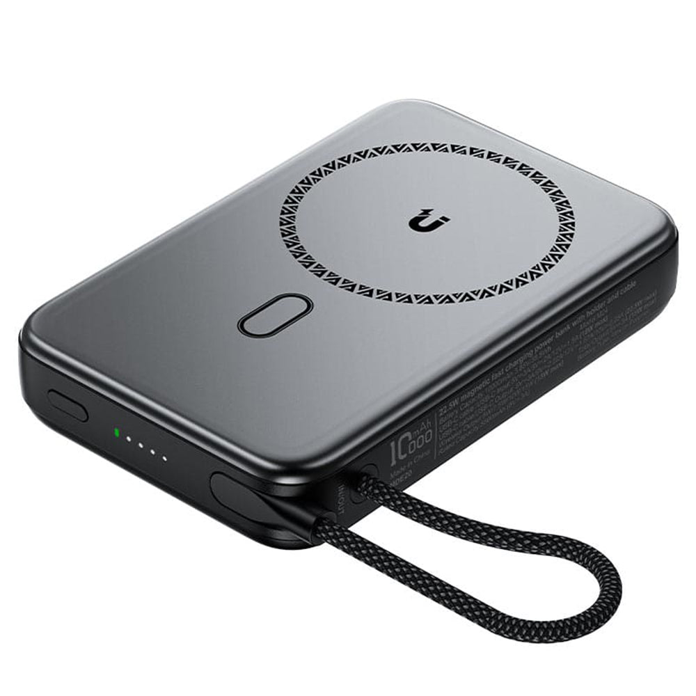 Baterie externa Acefast Magnetic Wireless (M24-10000), with Type-C Cable, Holder, USB-C Port, 10000mAh, 22.5W, LED, Metal Gray
