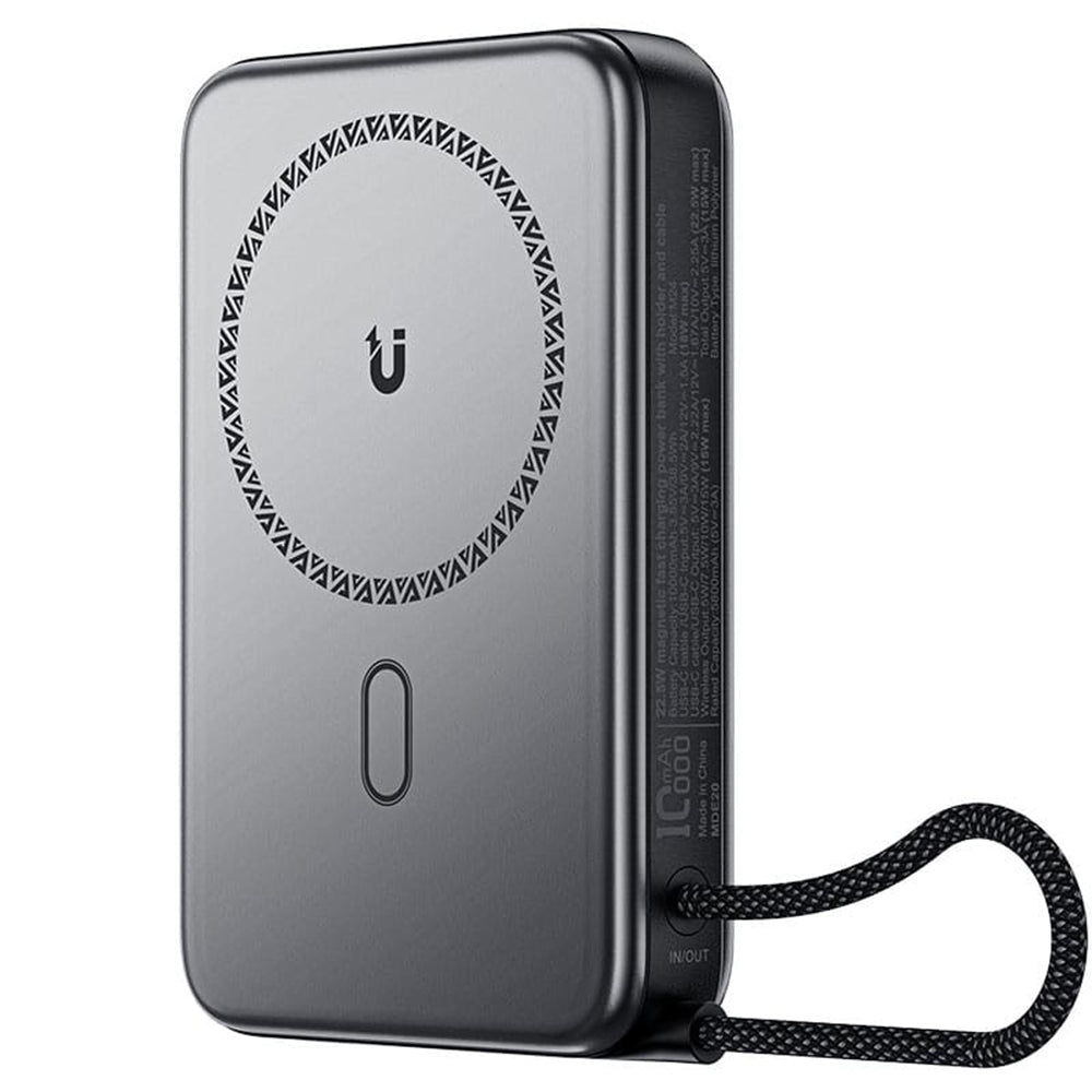 Baterie externa Acefast Magnetic Wireless (M24-10000), with Type-C Cable, Holder, USB-C Port, 10000mAh, 22.5W, LED, Metal Gray