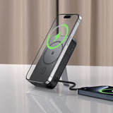Baterie externa Acefast Magnetic Wireless (M24-10000), with Type-C Cable, Holder, USB-C Port, 10000mAh, 22.5W, LED, Metal Gray