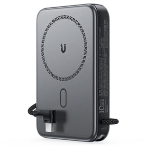 Baterie externa Acefast Magnetic Wireless (M24-10000), with Type-C Cable, Holder, USB-C Port, 10000mAh, 22.5W, LED, Metal Gray