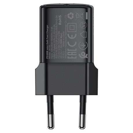 Incarcator Acefast (A118), Type-C, PD 30W, GaN, Negru