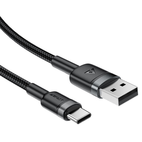 Cablu Acefast (C22-04), Fast Charge, USB to Type-C, 3A, Bend-Resistant, Wide Compatibility, Nylon Braid, 1.2m, Negru