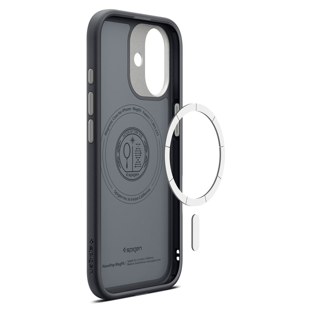 Husa de protectie Spigen Caseology Nano Pop MagSafe (ACS10366) compatibil cu iPhone 17, Negru Sesame