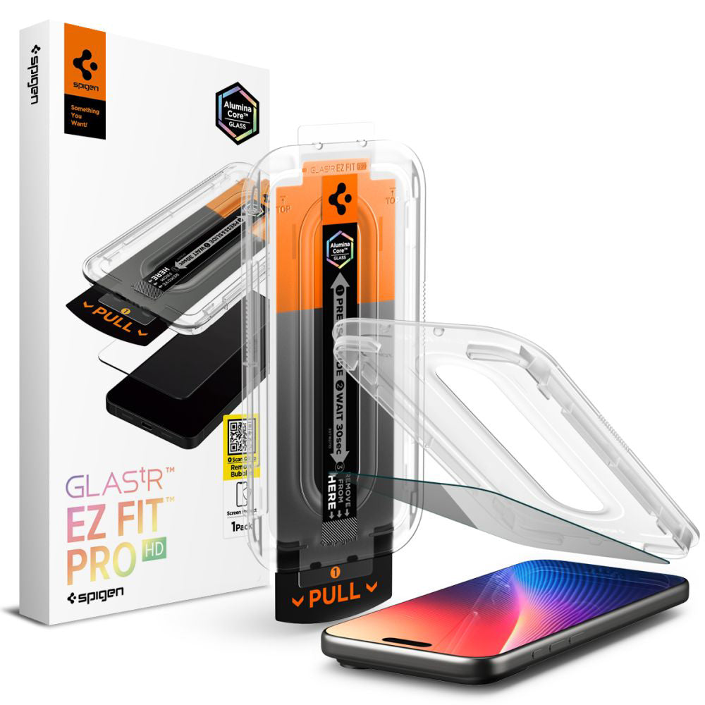 Folie de protectie Spigen Glas.tR EZ-FIT Pro (AGL10096) compatibil cu iPhone 16 Pro Max / iPhone 17 Pro Max, Privacy