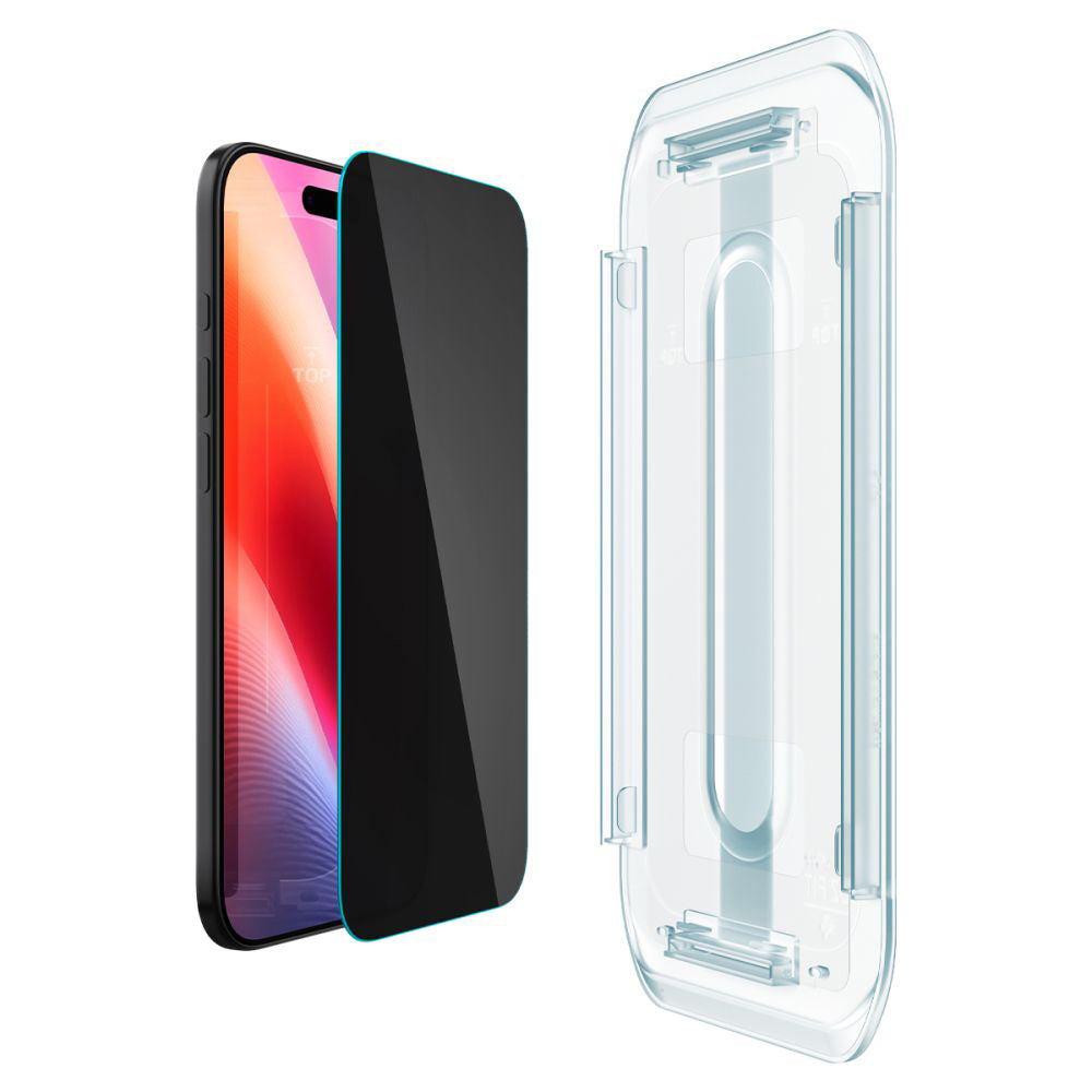 Folie de protectie Spigen (set de 2) Glas.tR EZ-FIT (AGL09862) compatibil cu iPhone 17 Air, Privacy