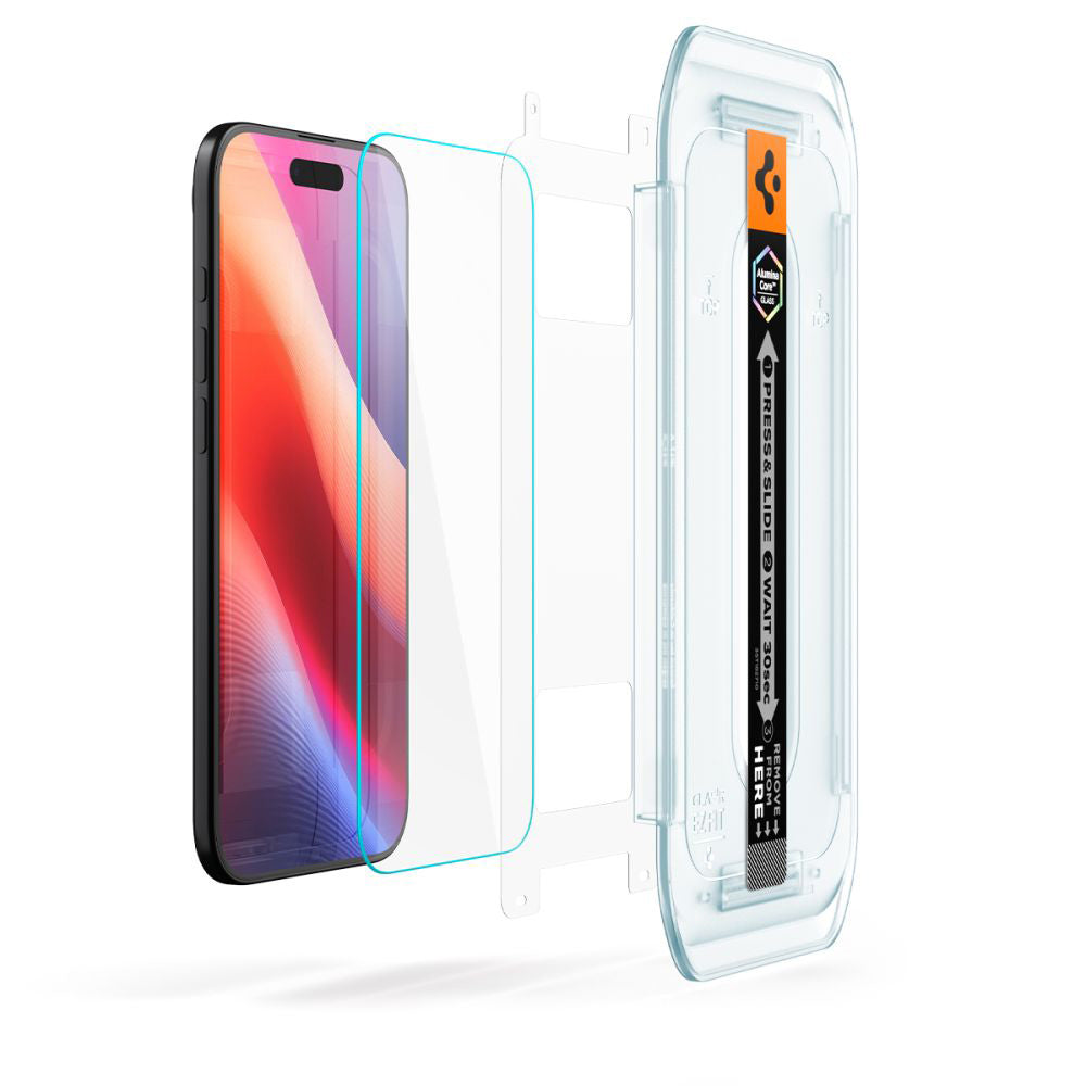 Folie de protectie Spigen (set de 2) Glas.tR EZ-FIT (AGL09861) compatibil cu iPhone 17 Air, Transparent