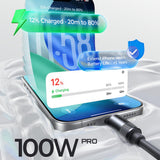 Cablu Lisen L115 (YL0125040001), Type-C to Type-C, Fast Charging, 100W, 480Mbps, Aluminum Alloy, Silicone, 3m, Negru
