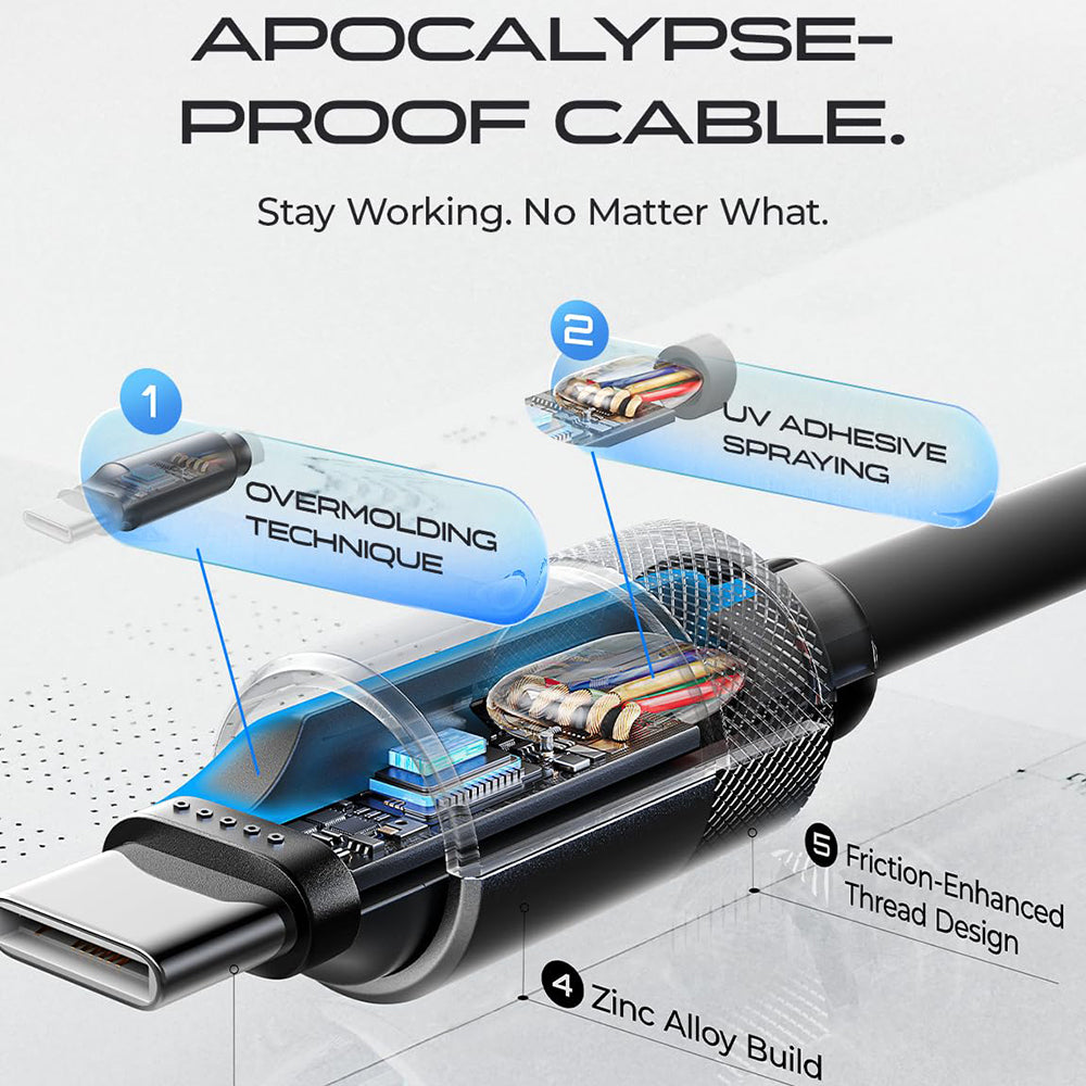 Cablu Lisen L115 (YL0125040001), Type-C to Type-C, Fast Charging, 100W, 480Mbps, Aluminum Alloy, Silicone, 3m, Negru