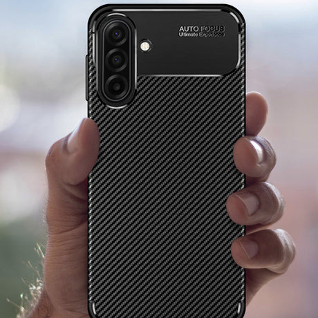 Husă neagră Techsuit CarbonFiber pentru Samsung Galaxy A17 5G