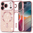 Husa de protectie Techsuit Luxury Glitter MagSafe compatibil cu iPhone 17 Pro Max, Roz Auriu