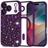 Husa de protectie Techsuit Luxury Glitter MagSafe compatibil cu iPhone 17 Pro Max, Mov Inchis