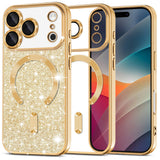 Husa de protectie Techsuit Luxury Glitter MagSafe compatibil cu iPhone 17 Pro Max, Auriu