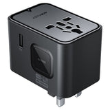 Incarcator Acefast Travel Adapter (Z8), 3x USB-C, 2x USB, EU, UK, AUS, US, 45W, GaN Technology, Fast Charging, Negru