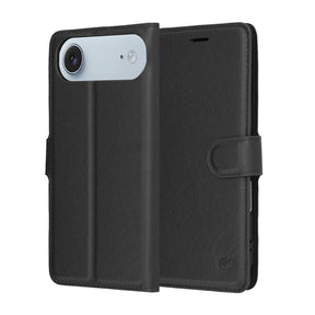 Husa de protectie Techsuit Leather Folio compatibil cu iPhone 17 Air, Negru