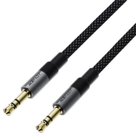 Adaptor Acefast Audio Cable (J10), 2x mini Jack 3.5mm, Aluminum + Nylon braided, 1m, Negru