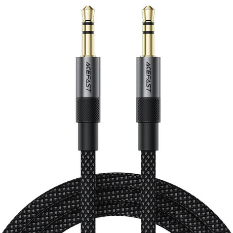 Adaptor Acefast Audio Cable (J10), 2x mini Jack 3.5mm, Aluminum + Nylon braided, 1m, Negru