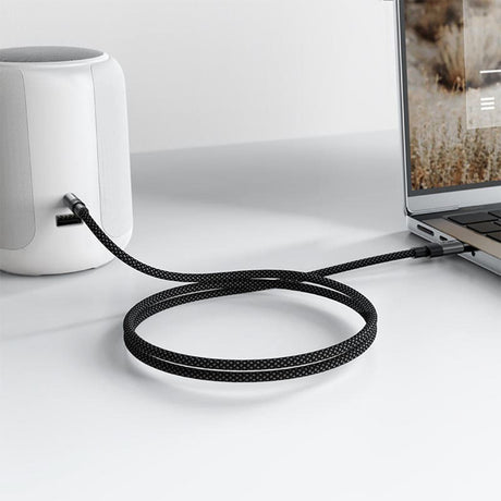 Adaptor Acefast Audio Cable (J11), Mini Jack 3.5mm to Type-C, Aluminum + Nylon Braided, Hi-Fi Sound, Plug & Play, 1m, Negru