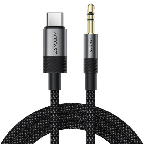 Adaptor Acefast Audio Cable (J11), Mini Jack 3.5mm to Type-C, Aluminum + Nylon Braided, Hi-Fi Sound, Plug & Play, 1m, Negru