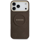 Husa de protectie Guess Peony Hot Stamp compatibil cu iPhone 17 Pro Max, Maro