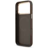 Husa de protectie Guess Peony Hot Stamp compatibil cu iPhone 17 Pro Max, Maro