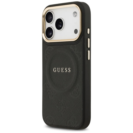 Husa de protectie Guess Peony Hot Stamp MagSafe (GUHMP17LPSAMSECK) compatibil cu iPhone 17 Pro, Negru