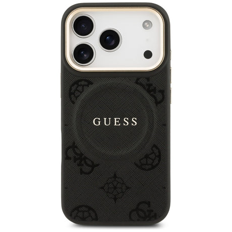 Husa de protectie Guess Peony Hot Stamp MagSafe (GUHMP17LPSAMSECK) compatibil cu iPhone 17 Pro, Negru