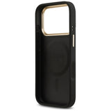 Husa de protectie Guess Peony Hot Stamp MagSafe (GUHMP17LPSAMSECK) compatibil cu iPhone 17 Pro, Negru