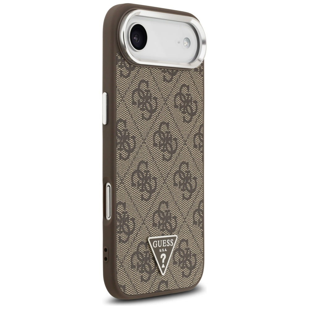 Husa de protectie Guess Hardcase 4G Triangle Logo MagSafe (GUHMP17MP4TSRCMW) compatibil cu iPhone 17 Air, Maro