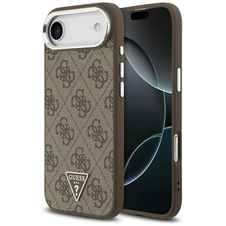 Husa de protectie Guess Hardcase 4G Triangle Logo MagSafe (GUHMP17MP4TSRCMW) compatibil cu iPhone 17 Air, Maro