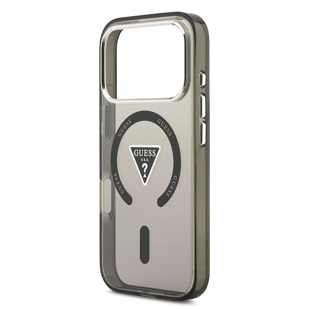 Husa de protectie Guess IML Gradient Triangle Logo MagSafe (GUHMP17XHGTMLCGK) compatibil cu iPhone 17 Pro Max, Negru