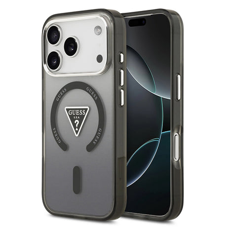 Husa de protectie Guess IML Gradient Triangle Logo MagSafe (GUHMP17LHGTMLCGK) compatibil cu iPhone 17 Pro, Negru