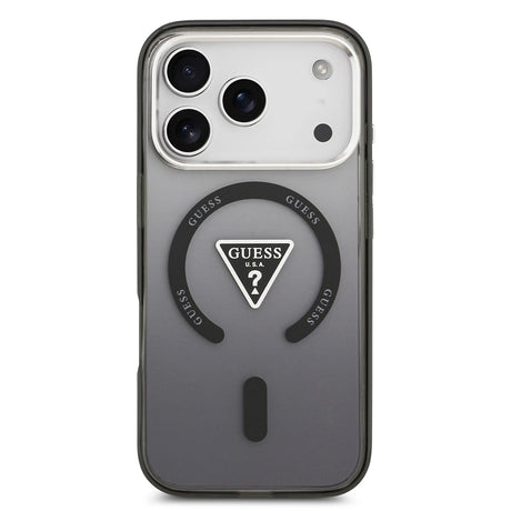 Husa de protectie Guess IML Gradient Triangle Logo MagSafe (GUHMP17LHGTMLCGK) compatibil cu iPhone 17 Pro, Negru
