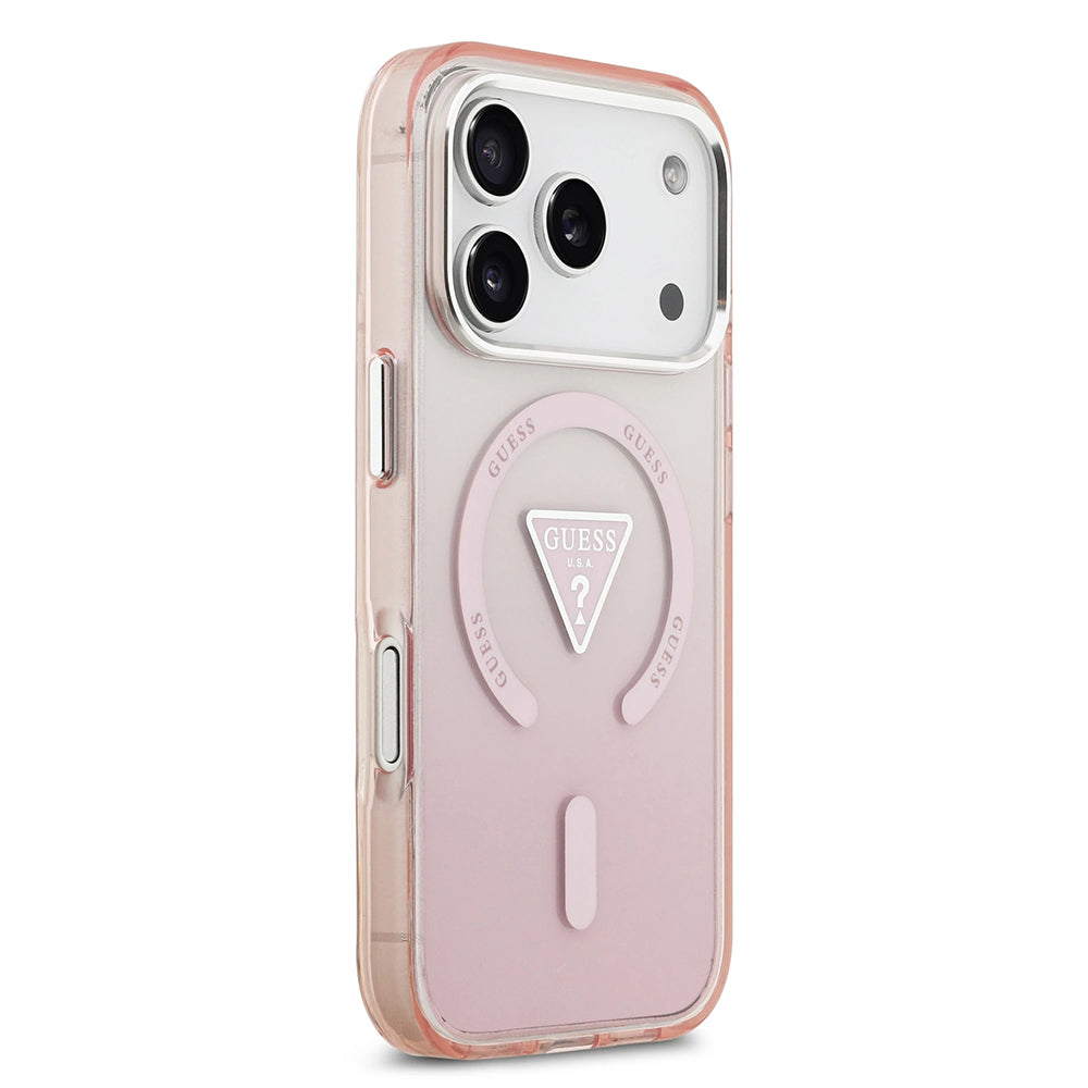 Husa de protectie Guess IML Gradient Triangle Logo MagSafe (GUHMP17LHGTMLCGP) compatibil cu iPhone 17 Pro, Roz