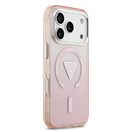 Husa de protectie Guess IML Gradient Triangle Logo MagSafe (GUHMP17LHGTMLCGP) compatibil cu iPhone 17 Pro, Roz
