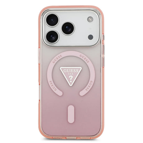 Husa de protectie Guess IML Gradient Triangle Logo MagSafe (GUHMP17LHGTMLCGP) compatibil cu iPhone 17 Pro, Roz