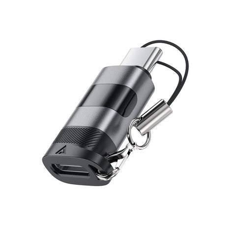 Adaptor Acefast Adapter (J9), with Digital Display, Type-C to USB-C, 480Mbps, 20V/5A, Fast Charge, Data Transmission, Metal Gray