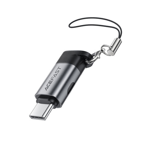 Adaptor Acefast Adapter (J9), with Digital Display, Type-C to USB-C, 480Mbps, 20V/5A, Fast Charge, Data Transmission, Metal Gray