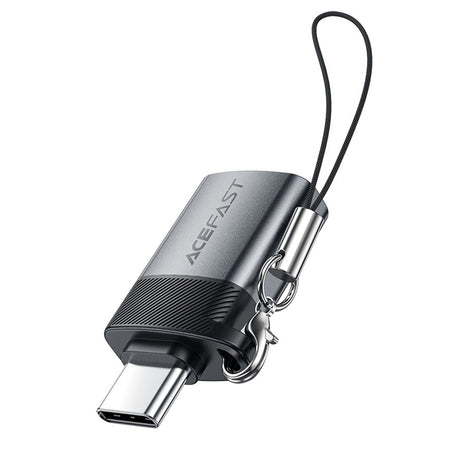 Adaptor Acefast Adapter (J7), with OTG Function, USB to Type-C, 10Gbps Data Transmission, Fast Charging, Metal Gray
