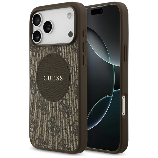 Husa de protectie Guess 4G Circle Classic Logo MagSafe (GUHMP17XP4PGRSGW) compatibil cu iPhone 17 Pro Max, Maro
