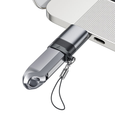 Adaptor Acefast Adapter (J8), Type-C to USB, 10Gbps Data Transmission, 27W, Fast Charging, Metal Gray