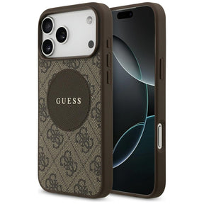 Husa de protectie Guess 4G Circle Classic Logo MagSafe (GUHMP17LP4PGRSGW) compatibil cu iPhone 17 Pro, Maro