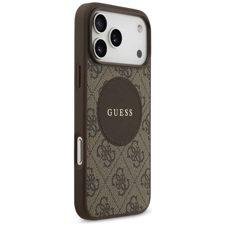 Husa de protectie Guess 4G Circle Classic Logo MagSafe (GUHMP17LP4PGRSGW) compatibil cu iPhone 17 Pro, Maro